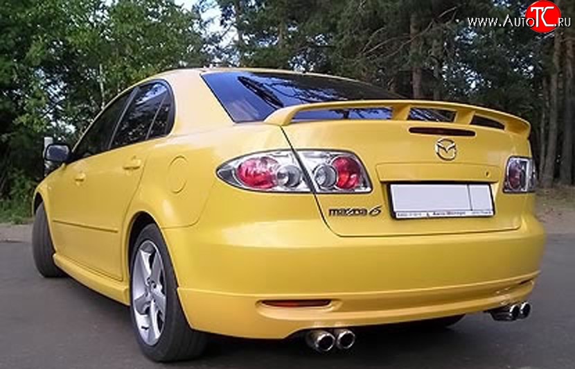 7 349 р. Накладка заднего бампера AERO Mazda 6 GG седан дорестайлинг (2002-2005) (Неокрашенная)  с доставкой в г. Кемерово