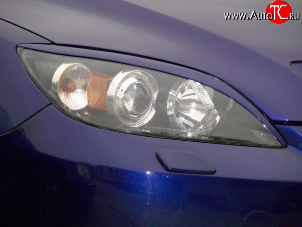 1 149 р. Реснички Sport V3 на фары  Mazda 3/Axela  BK (2006-2009) рестайлинг, хэтчбэк (Неокрашенные)  с доставкой в г. Кемерово