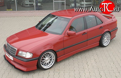 4 399 р. Накладка переднего бампера Rieger Mercedes-Benz C-Class W202 дорестайлинг седан (1993-1997)  с доставкой в г. Кемерово