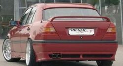 4 049 р. Накладка заднего бампера Rieger Mercedes-Benz C-Class W202 дорестайлинг седан (1993-1997)  с доставкой в г. Кемерово. Увеличить фотографию 3