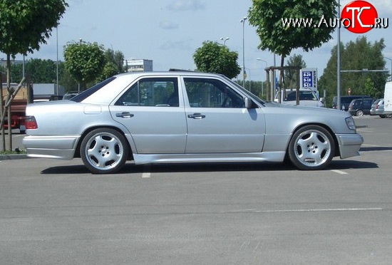 6 799 р. Пороги накладки GT Dynamics Mercedes-Benz E-Class W124 седан дорестайлинг (1984-1993) (Неокрашенные)  с доставкой в г. Кемерово