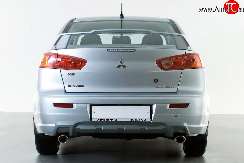 3 599 р. Накладка заднего бампера Elegance Mitsubishi Lancer 10 CY седан дорестайлинг (2007-2010) (Неокрашенная)  с доставкой в г. Кемерово