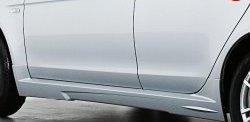 3 599 р. Пороги накладки Elegance Mitsubishi Lancer 10 CY хэтчбэк дорестайлинг (2007-2010) (Неокрашенные)  с доставкой в г. Кемерово. Увеличить фотографию 2