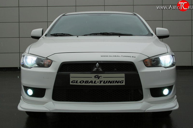 699 р. Реснички Mitsubishi Global-Tuning  Mitsubishi Lancer  10 CY (2007-2017) седан дорестайлинг, хэтчбэк дорестайлинг, седан рестайлинг, хэтчбек 5 дв рестайлинг (Неокрашенные)  с доставкой в г. Кемерово