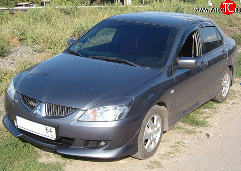 5 499 р. Накладка переднего бампера M-VRS Mitsubishi Lancer 9 CS седан 1-ый рестайлинг (2003-2005) (Неокрашенная)  с доставкой в г. Кемерово