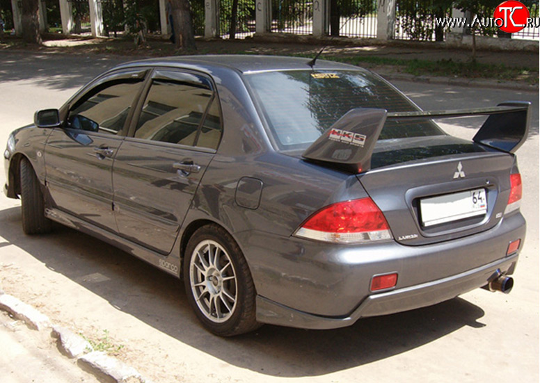 4 189 р. Накладка на задний бампер M-VRS Mitsubishi Lancer 9 CS седан 1-ый рестайлинг (2003-2005) (Неокрашенная)  с доставкой в г. Кемерово