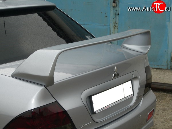 8 299 р. Спойлер в стиле Evo var №2 (средний)  Mitsubishi Lancer  9 CS (2003-2009) седан 1-ый рестайлинг, седан 2-ой рестайлинг (Неокрашенный)  с доставкой в г. Кемерово