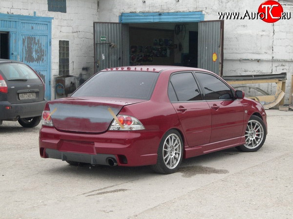 14 299 р. Задний бампер Evo Mitsubishi Lancer 9 CS седан 1-ый рестайлинг (2003-2005) (Неокрашенный)  с доставкой в г. Кемерово