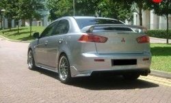 5 299 р. Накладка Zodiak под одинарный выхлоп на задний бампер  Mitsubishi Lancer  10 CY (2007-2017) седан дорестайлинг, седан рестайлинг (Неокрашенная)  с доставкой в г. Кемерово. Увеличить фотографию 2