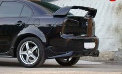 5 299 р. Накладка Zodiak под одинарный выхлоп на задний бампер  Mitsubishi Lancer  10 CY (2007-2017) седан дорестайлинг, седан рестайлинг (Неокрашенная)  с доставкой в г. Кемерово. Увеличить фотографию 3
