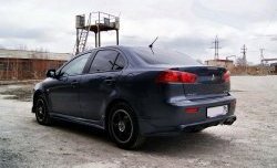 5 299 р. Накладка Zodiak под одинарный выхлоп на задний бампер  Mitsubishi Lancer  10 CY (2007-2017) седан дорестайлинг, седан рестайлинг (Неокрашенная)  с доставкой в г. Кемерово. Увеличить фотографию 4