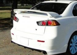 5 299 р. Накладка Zodiak под одинарный выхлоп на задний бампер  Mitsubishi Lancer  10 CY (2007-2017) седан дорестайлинг, седан рестайлинг (Неокрашенная)  с доставкой в г. Кемерово. Увеличить фотографию 7