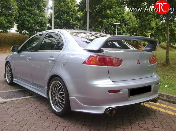 5 299 р. Накладка Zodiak V2 на задний бампер  Mitsubishi Lancer  10 CY (2007-2017) седан дорестайлинг, седан рестайлинг (Неокрашенная)  с доставкой в г. Кемерово