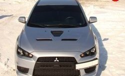 31 799 р. Пластиковый капот Evo  Mitsubishi Lancer  10 CY (2007-2017) седан дорестайлинг, хэтчбэк дорестайлинг, седан рестайлинг, хэтчбек 5 дв рестайлинг (Неокрашенный)  с доставкой в г. Кемерово. Увеличить фотографию 2