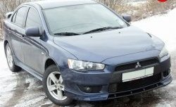 899 р. Вставка переднего бампера (зубатка) Evo  Mitsubishi Lancer  10 CY (2007-2017) седан дорестайлинг, хэтчбэк дорестайлинг, седан рестайлинг, хэтчбек 5 дв рестайлинг (Неокрашенная)  с доставкой в г. Кемерово. Увеличить фотографию 3