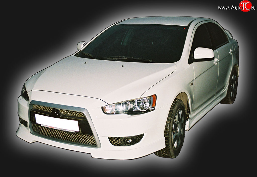 4 249 р. Накладка переднего бампера GT Dynamics Mitsubishi Lancer 10 CY седан рестайлинг (2011-2017) (Неокрашенная)  с доставкой в г. Кемерово