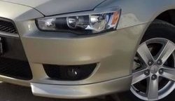 2 899 р. Клыки Evo на передний бампер автомобиля Mitsubishi Lancer 10 CY седан рестайлинг (2011-2017) (Неокрашенные)  с доставкой в г. Кемерово. Увеличить фотографию 2