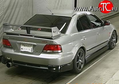 4 449 р. Накладки Super VR-4 на задний бампер автомобиля Mitsubishi Galant 8  дорестайлинг седан (1996-1998) (Неокрашенные)  с доставкой в г. Кемерово