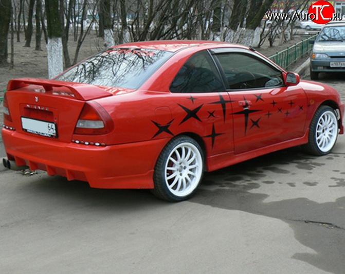 13 699 р. Задний бампер M-VRS Mitsubishi Mirage CJ,CK,CL,CM хэтчбэк 3 дв. (1995-2001) (Неокрашенный)  с доставкой в г. Кемерово
