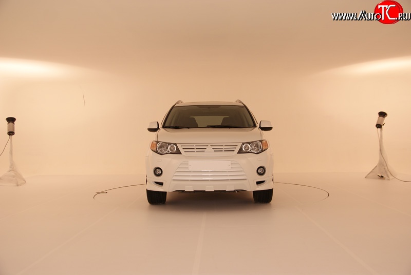 679 р. Радиаторная решётка Sport Mitsubishi Outlander XL (CW)  дорестайлинг (2005-2009) (Неокрашенная)  с доставкой в г. Кемерово