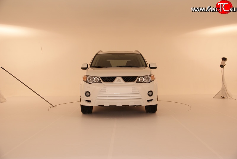 2 849 р. Накладка переднего бампера Sport Mitsubishi Outlander XL (CW)  дорестайлинг (2005-2009) (Неокрашенная)  с доставкой в г. Кемерово
