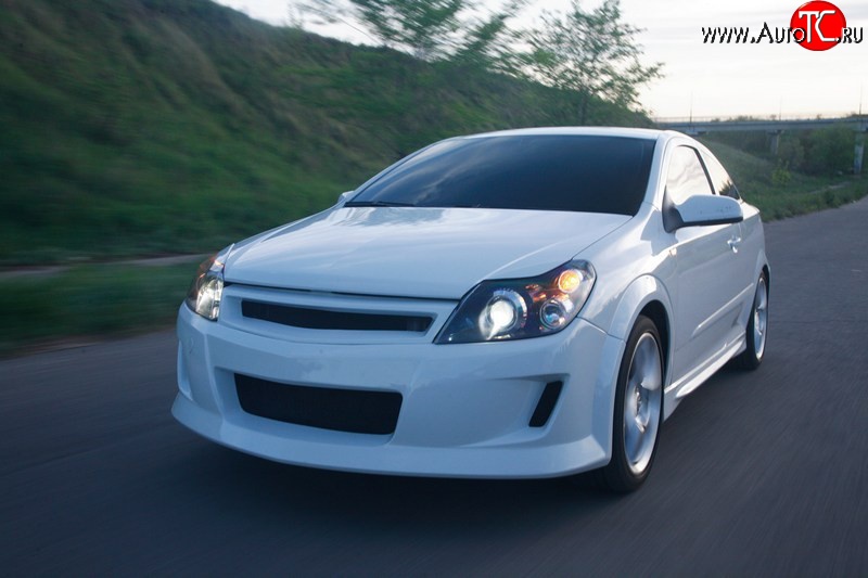 10 399 р. Передний бампер DM-Style  Opel Astra  H GTC (2004-2011) хэтчбек 3 дв. дорестайлинг, хэтчбек 3 дв. рестайлинг (Без сетки, Неокрашенный)  с доставкой в г. Кемерово