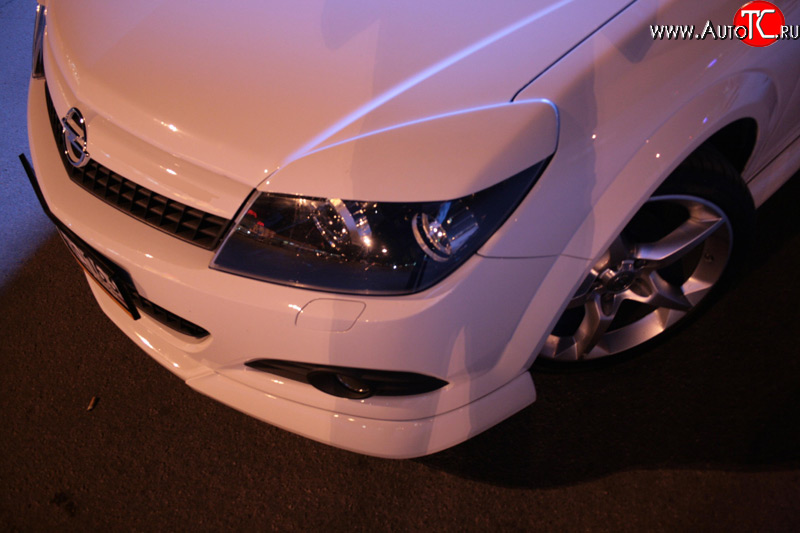 829 р. Реснички Global Tuning  Opel Astra ( H,  H GTC) (2004-2015) седан дорестайлинг, универсал, хэтчбек 3 дв. дорестайлинг, хэтчбек 5дв дорестайлинг, хэтчбек 3 дв. рестайлинг, универсал рестайлинг, хэтчбек 5дв рестайлинг (Неокрашенные)  с доставкой в г. Кемерово