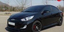 3 399 р. Накладка CT на передний бампер Hyundai Solaris RBr седан дорестайлинг (2010-2014) (Неокрашенная)  с доставкой в г. Кемерово. Увеличить фотографию 3