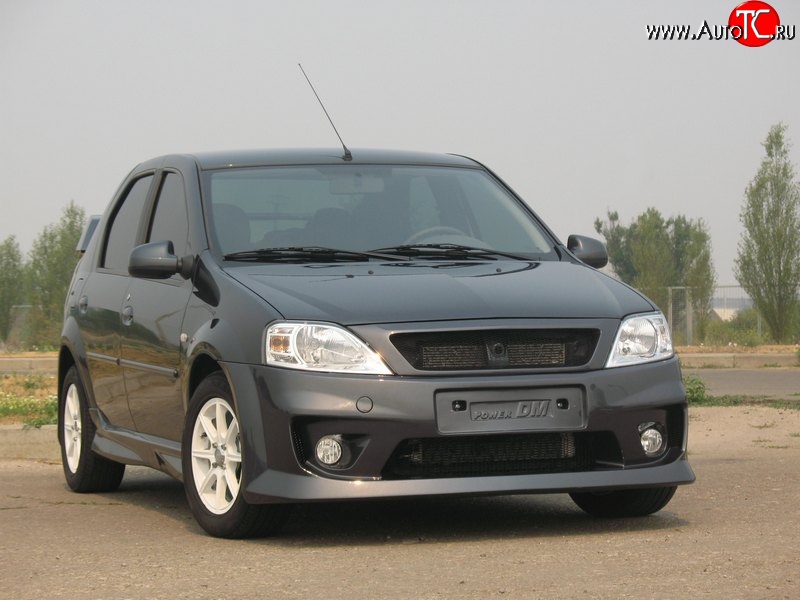 2 069 р. Решётка радиатора Power DM2  Renault Logan  1 (2010-2016), Лада Ларгус (2012-2021) (Без сетки, Неокрашенная)  с доставкой в г. Кемерово