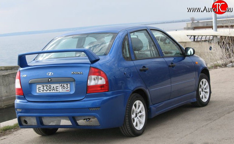 7 799 р. Задний бампер Кубок DM  Лада Калина  1118 (2004-2013) седан (Без сетки, Неокрашенный)  с доставкой в г. Кемерово