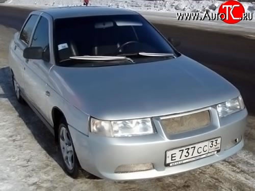 5 199 р. Передний бампер Bunker Лада 2110 седан (1995-2007) (Неокрашенный)  с доставкой в г. Кемерово
