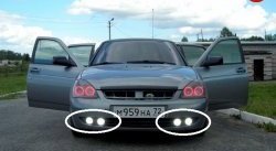 1 999 р. Изменённая решётка Double Light Style с пластиковой сеткой на передний бампер автомобиля  Лада Приора ( 2170,  2171,  2172,  21728) (2007-2014) седан дорестайлинг, универсал дорестайлинг , хэтчбек дорестайлинг, купе дорестайлинг (Неокрашенная)  с доставкой в г. Кемерово. Увеличить фотографию 2