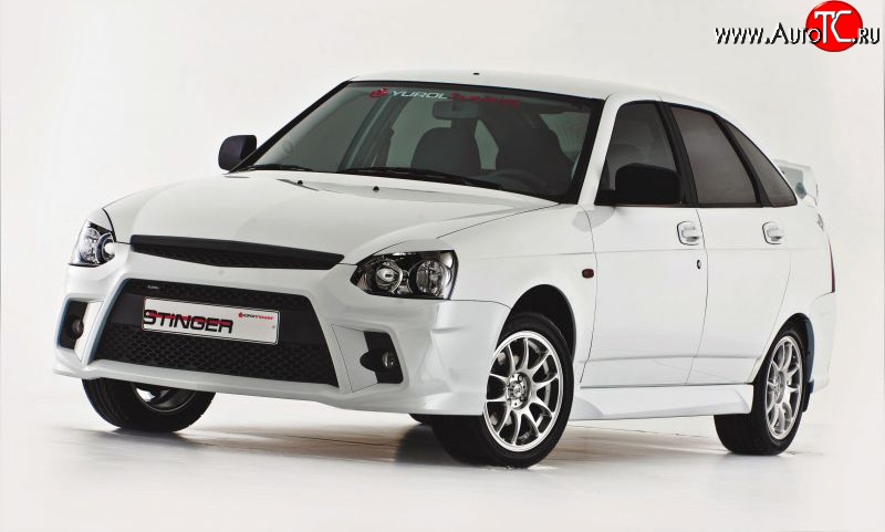 5 099 р. Передний бампер Stinger  Лада Приора ( 2170,  2171,  2172,  21728) (2007-2018) седан дорестайлинг, универсал дорестайлинг , хэтчбек дорестайлинг, купе дорестайлинг, купе рестайлинг, седан рестайлинг, универсал рестайлинг, хэтчбек рестайлин (Неокрашенный)  с доставкой в г. Кемерово
