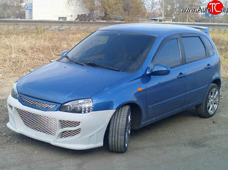 2 099 р. Передний бампер M-VRS Лада Калина 1119 хэтчбек (2004-2013) (Неокрашенный)  с доставкой в г. Кемерово