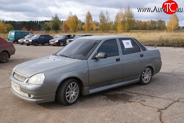 1 749 р. Пороги накладки LS Лада Приора 2170 седан дорестайлинг (2007-2014) (Неокрашенные)  с доставкой в г. Кемерово