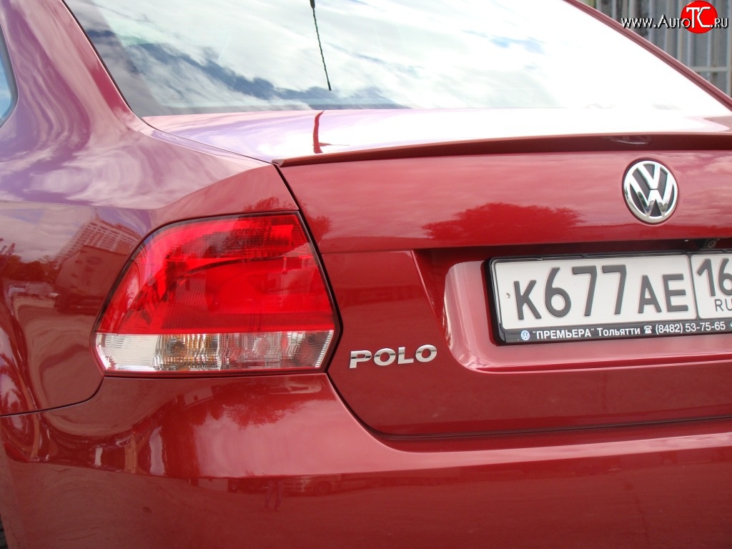3 899 р. Лип спойлер Racing  Volkswagen Polo  5 (2009-2020) седан дорестайлинг, хэтчбек рестайлинг (Неокрашенный)  с доставкой в г. Кемерово