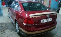 3 899 р. Лип спойлер Racing  Volkswagen Polo  5 (2009-2020) седан дорестайлинг, хэтчбек рестайлинг (Неокрашенный)  с доставкой в г. Кемерово. Увеличить фотографию 2