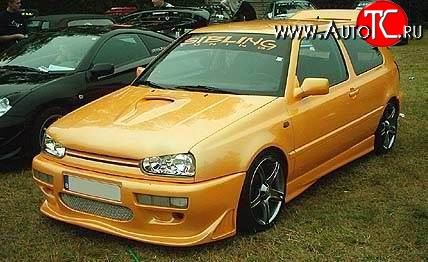 7 999 р. Передний бампер Power Style Volkswagen Vento A3 седан дорестайлинг (1992-1995)  с доставкой в г. Кемерово