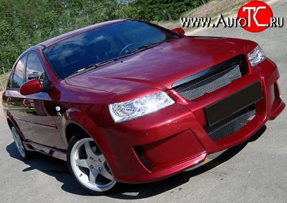 9 799 р. Передний бампер Rieger Chevrolet Lacetti седан (2002-2013) (Неокрашенный)  с доставкой в г. Кемерово