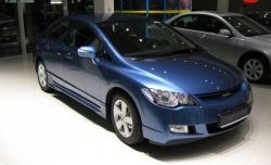 5 399 р. Пороги накладки Mugen Honda Civic FD седан дорестайлинг (2005-2008) (Неокрашенные)  с доставкой в г. Кемерово. Увеличить фотографию 3