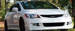 5 599 р. Накладка переднего бампера Mugen Style  Honda Civic  FD (2005-2008) седан дорестайлинг (Неокрашенная)  с доставкой в г. Кемерово. Увеличить фотографию 3