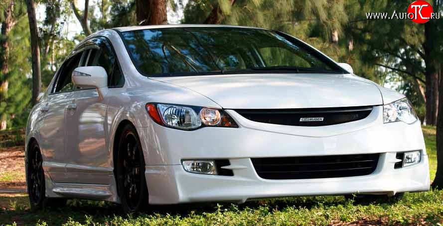 2 999 р. Решётка радиатора (без сетки) Mugen Honda Civic FD седан дорестайлинг (2005-2008)  с доставкой в г. Кемерово