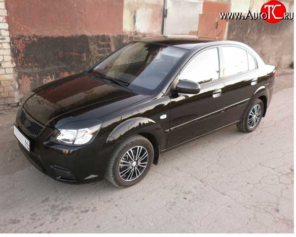 919 р. Реснички M-VRS KIA Rio 2 JB дорестайлинг, хэтчбэк 5 дв. (2005-2009) (Неокрашенные)  с доставкой в г. Кемерово