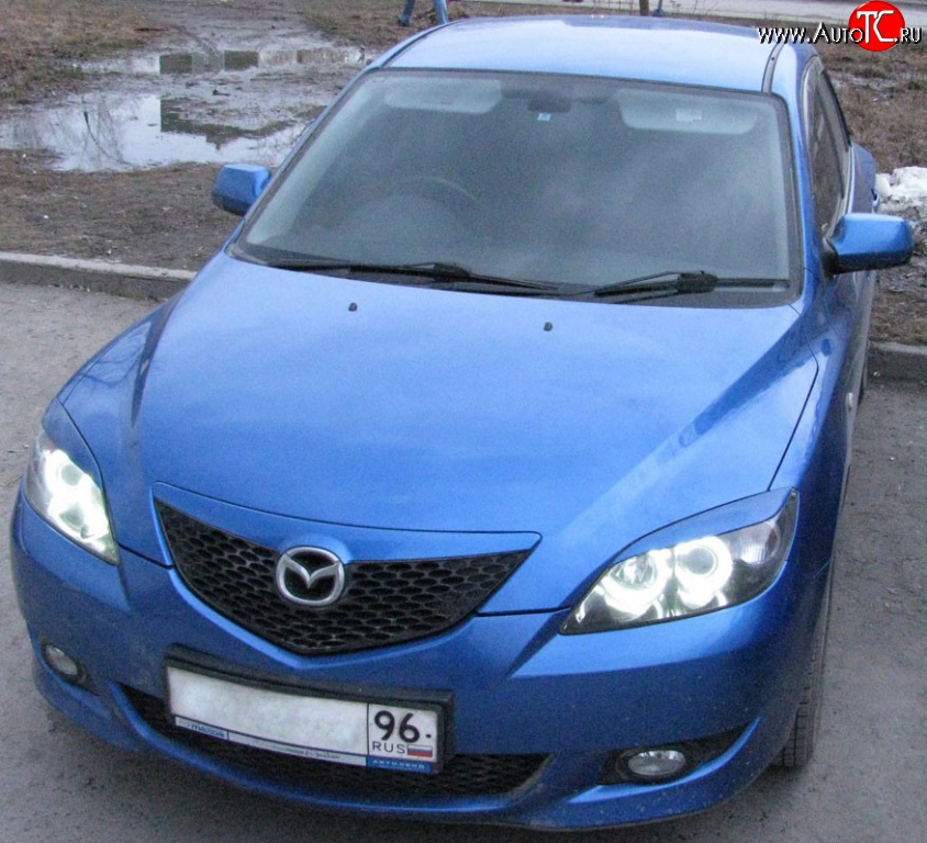 829 р. Реснички Racing  Mazda 3/Axela  BK (2006-2009) рестайлинг, хэтчбэк (Неокрашенные)  с доставкой в г. Кемерово