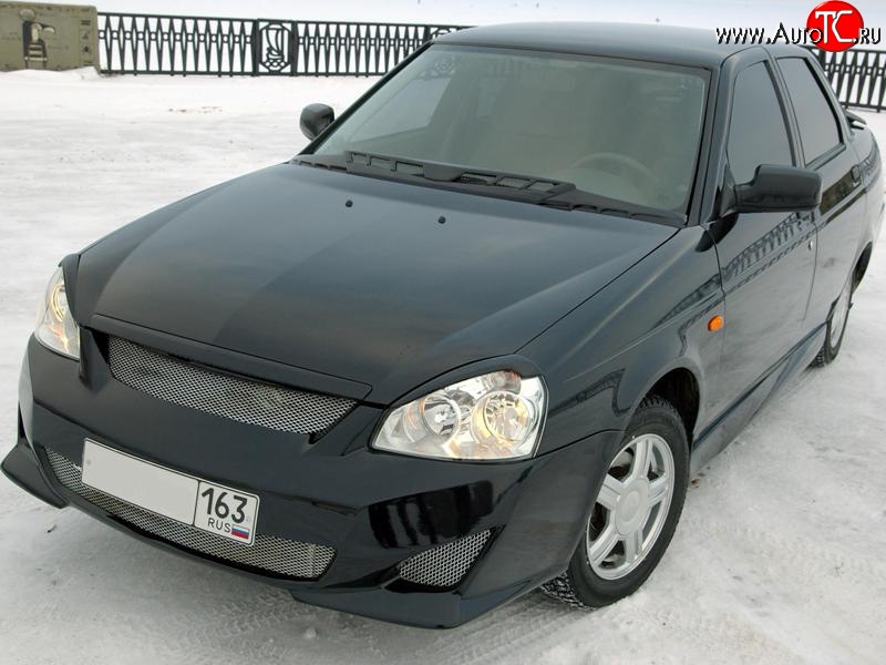189 р. Реснички Кураж-2  Лада Приора ( 2170,  2171,  2172,  21728) (2007-2018) седан дорестайлинг, универсал дорестайлинг , хэтчбек дорестайлинг, купе дорестайлинг, купе рестайлинг, седан рестайлинг, универсал рестайлинг, хэтчбек рестайлин (Неокрашенные)  с доставкой в г. Кемерово