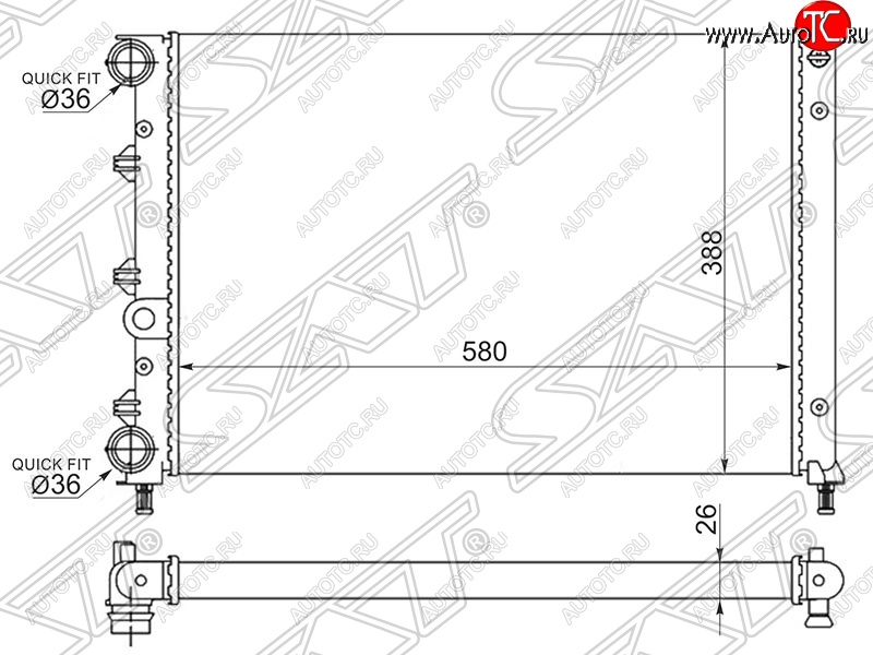 10 899 р. Радиатор двигателя SAT (пластинчатый, 1.6 / 2.0, МКПП) Alfa Romeo 147 937A дорестайлинг, хэтчбэк 3 дв. (2000-2004)  с доставкой в г. Кемерово