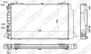 Радиатор двигателя SAT (пластинчатый) Audi 80 B4 седан (1992-1996)