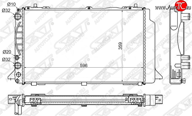 7 399 р. Радиатор двигателя SAT (пластинчатый) Audi 80 B4 седан (1992-1996)  с доставкой в г. Кемерово