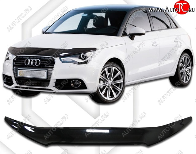 2 699 р. Дефлектор капота CA-Plastic Audi A1 8X1 хэтчбэк 3 дв. рестайлинг (2014-2018) (Classic черный, Без надписи)  с доставкой в г. Кемерово