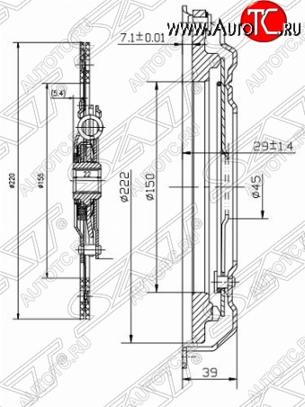 6 249 р. Комплект сцепления SAT (1.6 / 2.0) Audi A3 8PA хэтчбэк 5 дв. дорестайлинг (2003-2005)  с доставкой в г. Кемерово